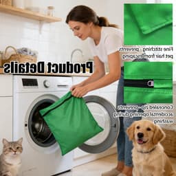 Waszak voor Huisdieren 65 cm x 70 cm - Haarvanger voor Honden, Katten en Konijnen, Fijnmazige Waszakken met Verborgen Rits voor de Wasmachine, Ideaal voor Dierenharen — thumbnail 4