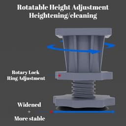 Wasmachineverhoger - Verstelbare standaard - Apparaten verplaatsen - Met wielen - 360 kg capaciteit - Zilver — thumbnail 4