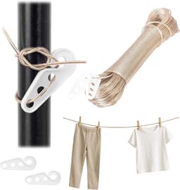 Waslijn met stalen kern - Wastouw droogkoord - Kleding drogen buiten - Extra sterk weerbestendig - 30 meter 2 mm — thumbnail 1