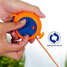 Uittrekbare Waslijn - Draagbare Lijn - Kleding Drogen - Verstelbare Lengte - 8 Meter - Oranje — thumbnail 2