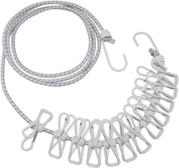 Waslijn met Clips - Droogtouw Kledinglijn - Buiten Kleding Drogen - Winddicht Antislip - 36 Meter - Rose Rood — thumbnail 5