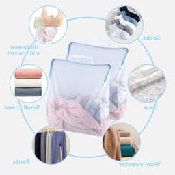 Grote wasnetten met handvatten en rits voor ondergoed, delicate sweaters en beddengoed - 50 x 55 cm, set van 2 — thumbnail 3