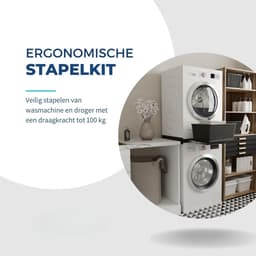 TIM® Tussenstuk Wasmachine Droger - Stapelkit - Tussenstuk Wasmachine en Droger - Tussenstuk Wasmachine Droger Zwart - Tussenstuk Wasmachine Droger Aeg - Zwart - 54cm x 60cm x 8cm — thumbnail 3