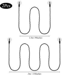 Dailygoods- Waslijn Uitschuifbaar 1,5/3 m - 2 Stuks Reiskleding - Draagbaar - Winddicht - Haken/Zuignap - Hoogwaardig Nylon - Wasophanglijn — thumbnail 5