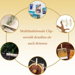 Houten Klemmen - Mini Clips - Decoratie Foto's - Natuurlijk Hout - 110 Stuks - Houtkleur — thumbnail 3