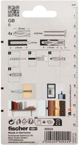 Betonpluggen - Gasbeton ankers - Bevestigen in muur - Duitse goedkeuring - 4 stuks - Nylon — thumbnail 5