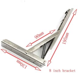 Dailygoods- Plankbeugel 8 Inch - Opvouwbaar - Heavy Duty - Wandmontage - Roestvrij Staal - Set van 2 - Wandsteun — thumbnail 2