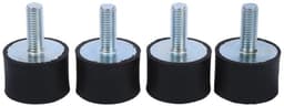 Dailygoods- Schokdemper Rubber - Trillingsdempers - Silent Block Isolator - Cilindrische Beugels - Pack van 4 - Zwart/Zilver - Trillingsdemper — thumbnail 5