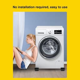 Wasmachinestandaard - Mobiele basis - Apparaten verplaatsen - Verstelbaar - 48.7 cm - Zwart — thumbnail 2