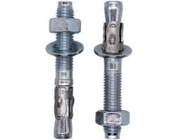 Wigankers M14 - Verzinkte ankerbouten - Beton bevestigen - Zelfspannende clip - M14 x 100 mm - Zilver