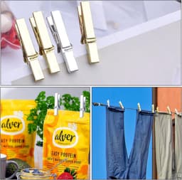 Mini Plastic Clips - Kleine Knijpers - Foto's Ophangen - Duurzaam Kunststof - 100 Stuks - Goud en Zilver — thumbnail 5