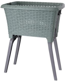 Bathroom Solutions wasmand op poten - groen - 35 ltr - 60 x 40 x 28 cm - Wasgoedmanden — thumbnail 3