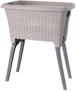 Bathroom Solutions wasmand op poten - beige - 35 ltr - 60 x 40 x 28 cm - Wasgoedmanden — thumbnail 3