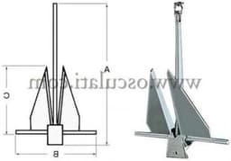 Danforth Anker - Scheepsanker Vaste Grond - Boot Stabiliseren - Hoge Houdkracht - 20 kg - Grijs — thumbnail 1