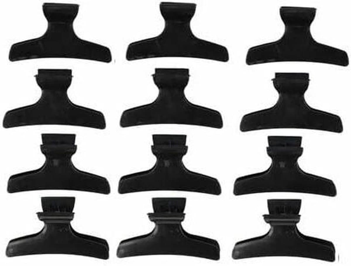 Afdeelklemmen Haarstyling - Kappersclips Set - Haar Verdelen - Stevige Grip Veer - 12 Stuks 9.5cm - Zwart — afbeelding 1
