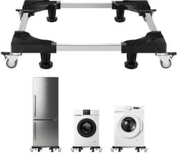 Solvix Wasmachine Verhoger – Tussenstuk Wasmachine Droger – Wasmachine Ombouw – Wasmachine Opbouwmeubel – RVS Onderstel Verstelbaar 40-60 cm – Voor Wasmachine en Droger — thumbnail 1