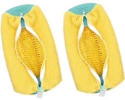 Schoenwaszakken voor de wasmachine - 2 stuks, ideaal voor sneakers, sportschoenen en canvas schoenen, 39 x 19 cm, geel