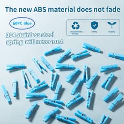 Baby Shower Wasknijpers - Feestspel Benodigdheden - Kinderfeest Spelletjes - Lichtgewicht en Stevig - 60 stuks - Blauw — thumbnail 4