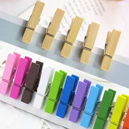 Houten Klemmen - Mini Knijpers - Foto's Ophangen - Decoratieve Clips - 35 cm - Zwart — thumbnail 4