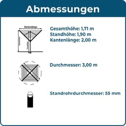 Zeer Sterke Droogmolen Buiten met 60 Meter Lijn en Beschermhoes — thumbnail 2