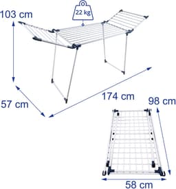 Droogrek inklapbaar - 103 x 174 x 57 cm - metaal — thumbnail 4