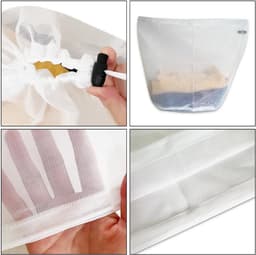 Set van 2 Draagbare Wasnetten met Trekkoord voor Kleding, Bedlinnen en Tafelkleedjes - Ideaal voor de Wasmachine — thumbnail 2