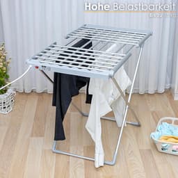 Elektrisch droogrek - Verwarmd wasrek - Was efficiënt drogen - Spatwaterdicht IPx1 - 12 meter drooglijn - Wit — thumbnail 3