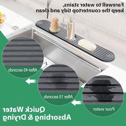 Diatomiet Afwasmat voor Keuken en Badkamer, Sneldrogend Waterabsorberend, Inclusief Schuurpapier (Donkergrijs, 61 x 100 cm) — thumbnail 5