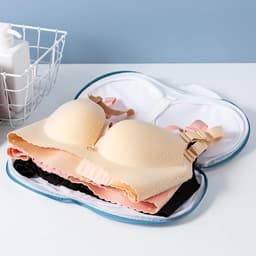 3-delige set waszakken voor lingerie - Waszak - waszak groot - Bh-tas met rits - Geschikt voor cupmaten A-C - Voor het wassen van lingerie - Polyester - Blauw — thumbnail 3