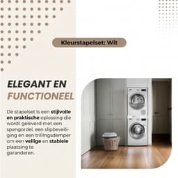 Wasmachine & Droger Stapelrek - Universeel Verbindingsframe - Stapelkit - Verstelbaar - 50 x 50–70 x 70 cm — thumbnail 5