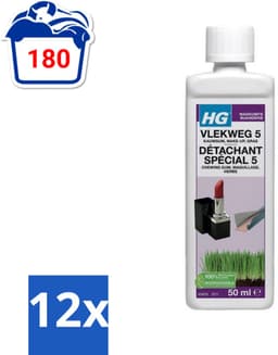 12 x HG - Wasruimte - Vlekweg 5 - Kauwgum, Make-Up & Gras - 50 ml - Vlekkenverwijderaar - Vlekken Uit Textiel - Hardnekkige Vlekken - Make-up Vlekken - Gras Vlekken — thumbnail 1