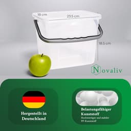 Novaliv 2x wasmiddeldoos met deksel 4 liter I Transparant I 23,5 x 18 x 18,5 cm I Doos waspoeder bewaardoos met handvat wasmiddel bewaarmiddel wasmiddelcontainer waspoedercontainer — thumbnail 3