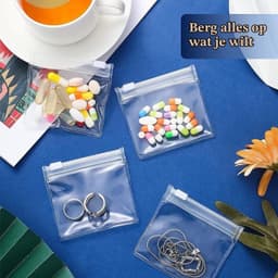 Hersluitbare Waterdichte Plastic Zakken - Transparant - 10 Stuks - Duurzaam EVA-Materiaal - Voor Levensmiddelen en Organiseren — thumbnail 2