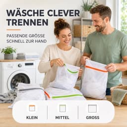 Wasnetset - 10x - 10 x 10 x 10 cm - Met Ritssluiting - Voor Delicate Kleding — thumbnail 2