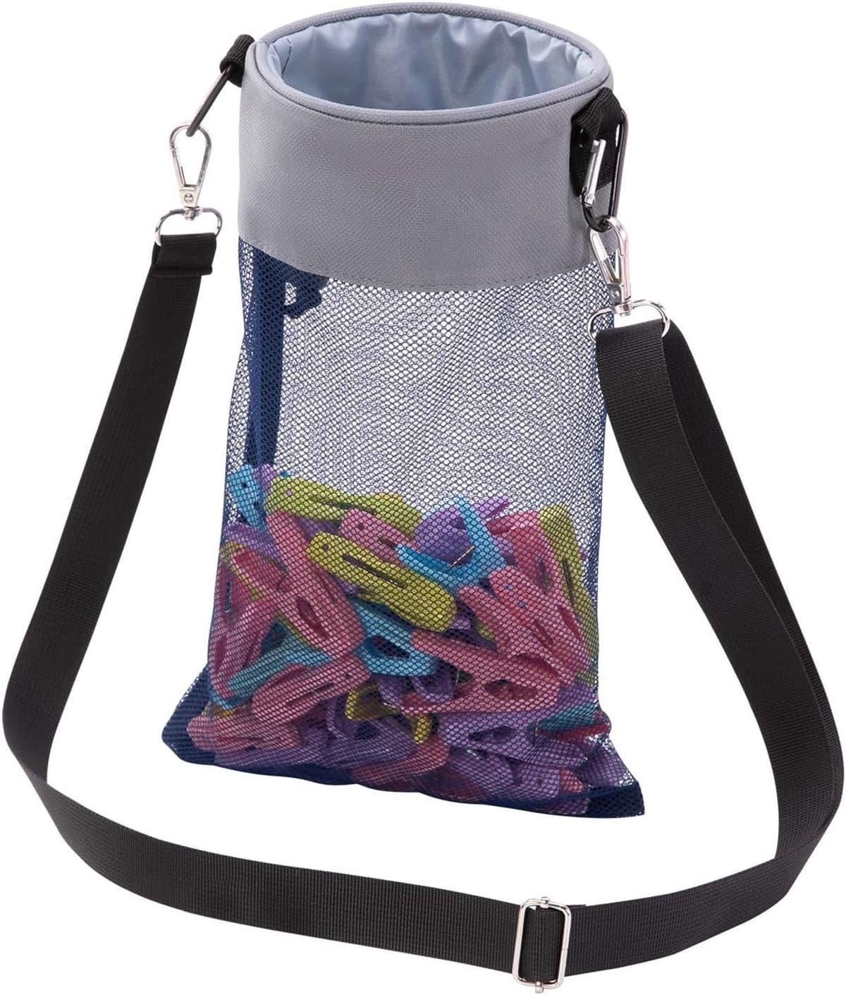 Wasknijperzak - Grijs - 25.4 x 14.6 x 5.1 cm - Duurzaam Nylon en Mesh - Voor Binnen en Buiten — afbeelding 1