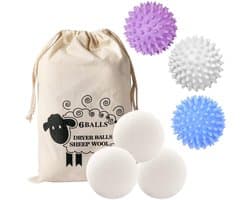 Wol droogballen - Set van 3 - Vermindert droogtijd en kreukels
