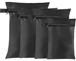 Waterdichte waszakken set van 4, ideaal voor reizen, gemakkelijk schoon te maken en multifunctioneel (22 x 35.25 x 38.4 x 40.2 x 30 cm)