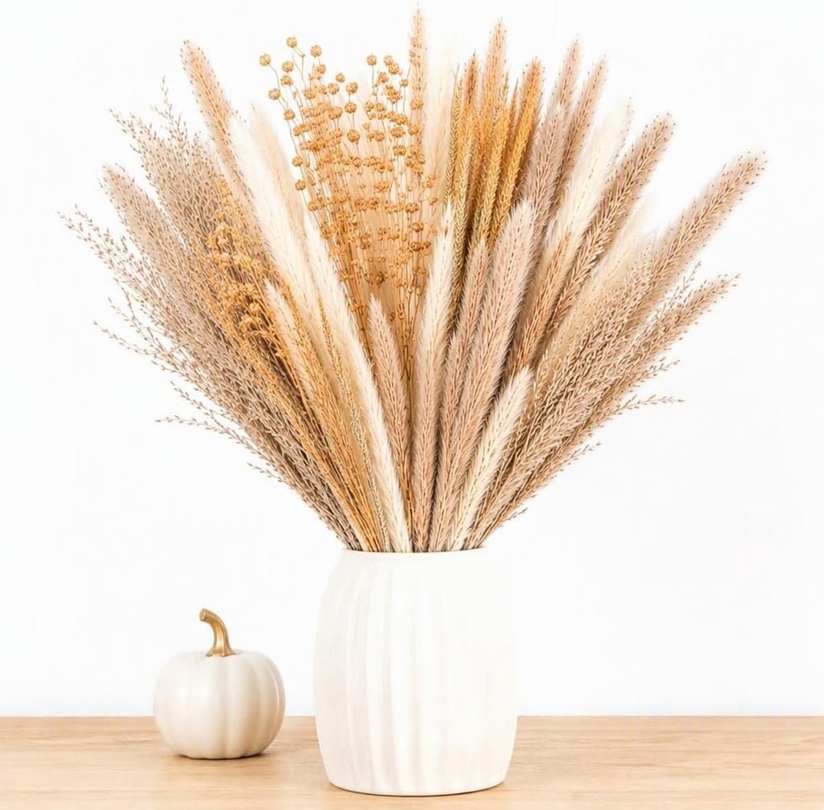 75 stuks pampasbloemen, decoratief, natuurlijk, boho-boeket, gedroogde — afbeelding 1