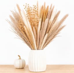 75 stuks pampasbloemen, decoratief, natuurlijk, boho-boeket, gedroogde — thumbnail 1