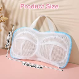 Set van 6 waszakjes Geschikt voor bh's, opbergzakjes Geschikt voor lingerie en bh's, met ritssluiting, blauwe bies, polyester mesh bh-hoesjes, machinewasbaar, Geschikt voor cupmaat A. — thumbnail 1