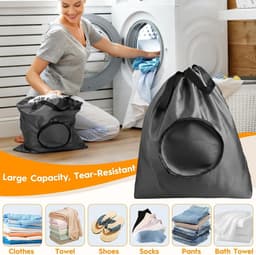 Vouwbare Waterdichte Waszakken - 2 Stuks, Ideaal voor Reizen, Kamperen en Opbergen van Vuile Kleding (53 x 52cm) — thumbnail 2