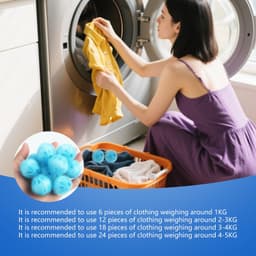 Dierenhaarverwijderaar 12 stuks - Pluisballen Wasmachine - Hondenhaar/Kattenhaarverwijderaar - Herbruikbaar - Nylon - Effectieve Oplossing voor Wasgoed — thumbnail 5