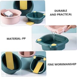 1set Handwasbak Met Wasbord Kleding Delicate Items Compact Vouwbaar Voor Thuis Studentenhuis — thumbnail 3