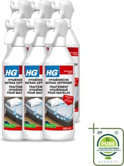 6 x HG - Hygiënische Matras Opfrisser - Werkt Na 30 Minuten - Neutraliseert Nare Geurtjes - 500 ml - Grootverpakking - Vaatwasstrips - Matrasopfrisser - Hygiëne - Geur Verwijderen - Matras Reinigen - Enzymen — thumbnail 1