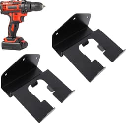 2-set grastrimmerhanger Staal Zwart rubber verpakt Waterbestendig Zwaar uitgevoerd onkruidverdelger Stevige muurbevestiging Garage Tuingereedschap Opbergorganisator — thumbnail 4