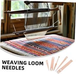 1set Houten Weefaccessoires Complete Mini Weefset Met Houten Weefnaalden Shuttle Voor Beginners Gebruiksvriendelijk Draagbaar Voor Tapijt Dekensmaken — thumbnail 3