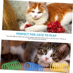 1Set Interactieve Kattenspeelgoedset Binnenkatten Kleurrijke Knisperballen Veerspeelgoed Speelplezier Zelfbezigheid Kittens — thumbnail 2
