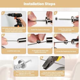 10m Rvs Gordijnkoord met Spanning Set voor Diverse Toepassingen — thumbnail 2