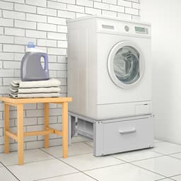 Wasmachine verhoger | Dubbel | Wasmachine en Droger Verhoger | Wasmachine Verhoger met Lade | Wit (Wit, Enkel) — thumbnail 3