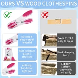 Wasknijpers, 30 stuks, antislip siliconen, 6 kleuren, plastic handdoekklemmen, kledingknijpers, laat geen sporen achter voor wasgoed, broeken, T-shirts, ondergoed, sokken — thumbnail 4